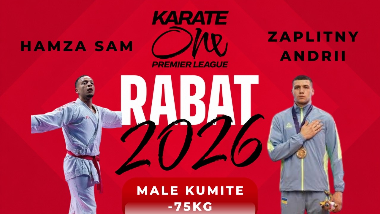 SAM (MAR) vs ZAPLITNY (UKR) | Male kumite -75kg | Karate1 Premier League Rabat 2026
