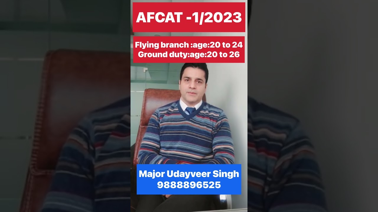 AFCAT-1/2023 on24,25,26 Feb,2023. 2 months batch by Major Uday . Best results in North India .