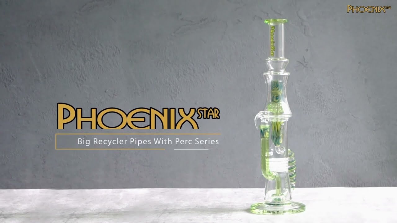 Phoenix Star 17.2 Inches Percolator Bongs PHX558, four-layer honeycomb perc and showerhead percs