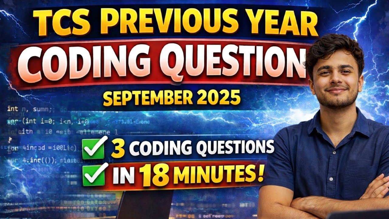 TCS Previous Year Coding Questions | September 2025 | 3 Questions in 18 Minutes 🔥