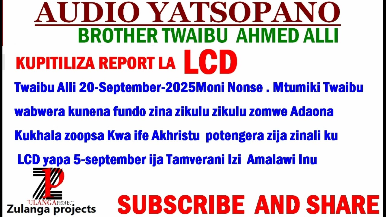TWAIBU AHMED ALLI /KUPITILIZA REPORT LA  LCD YA PA 05