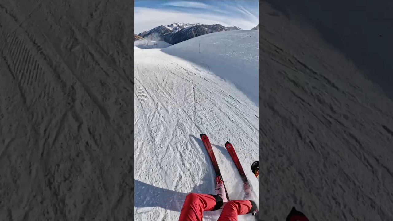 Всё на курорте были в шоке от такого брутального карвинга | Insane ski carving POV #ski #горныелыжи