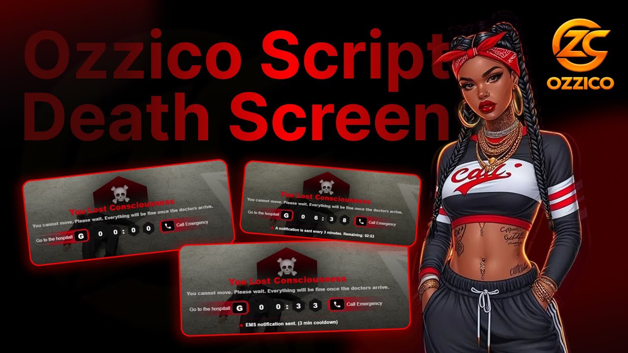 Fivem Death Screen || Ozzico Scripts || #fivemscript #deathscreen #fivemroleplay