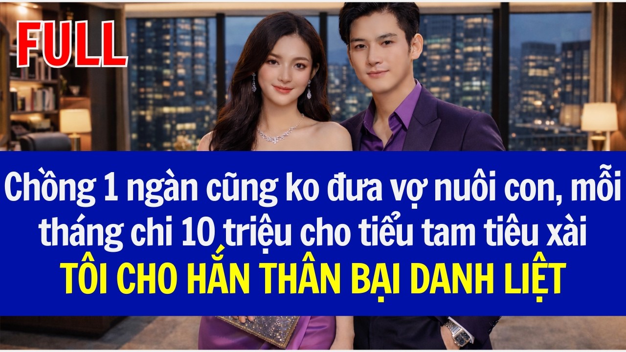 Chồng  mỗi tháng chi 10triệu cho tiểu tam tiêu xài,, vợ 1 ngàn ko có, TÔI CHO HẮN THÂN BẠI DANH LIỆT