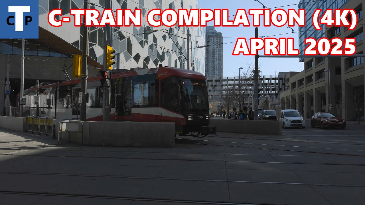 1 HOUR MARATHON of Calgary C-Train Action! (4K)