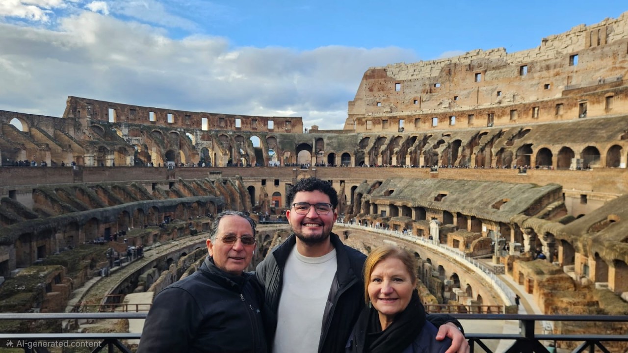 Arancibia family in Rome - Colosseum
