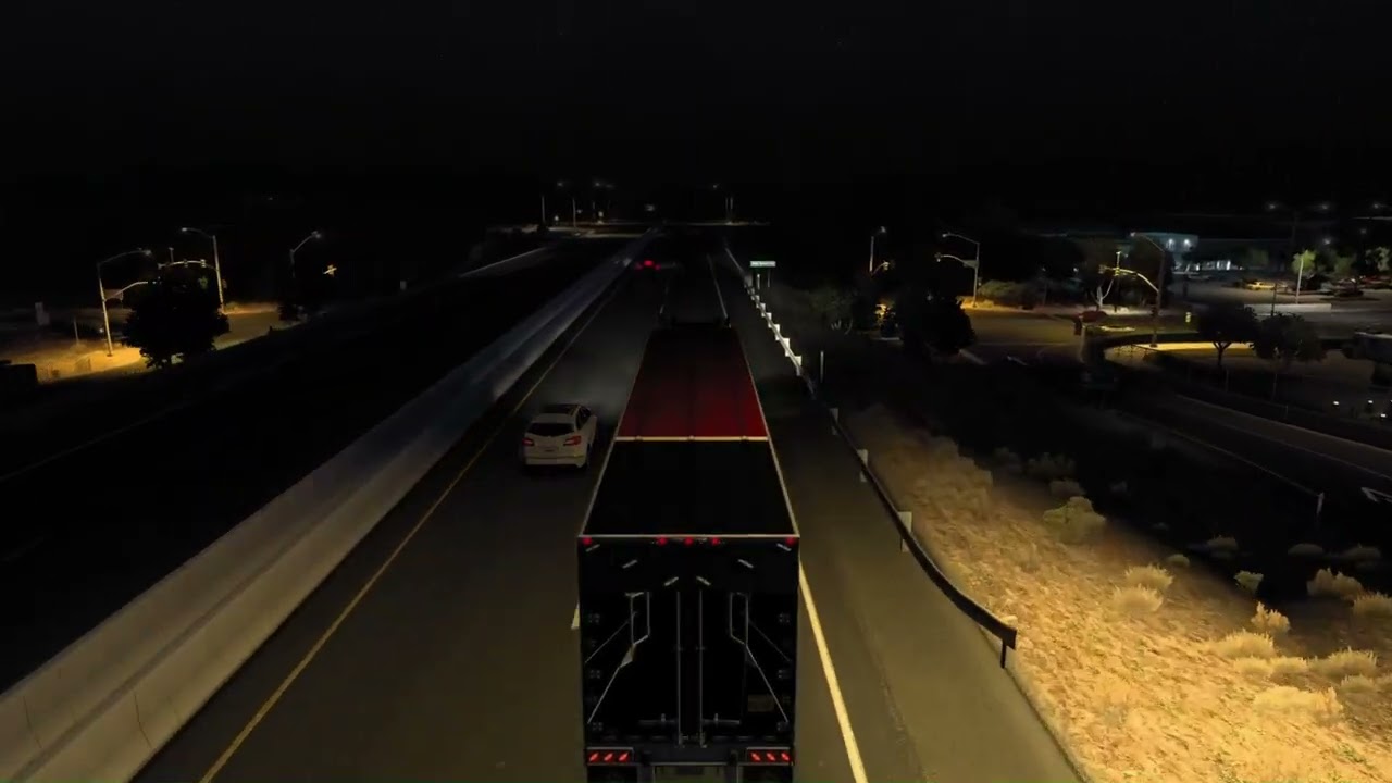 American Truck Simulación. Tormenta noche muy oscura. Camión K.100 de K