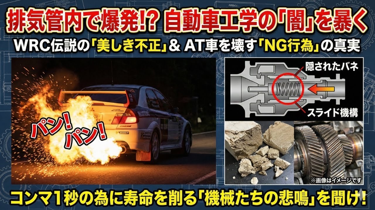 【排気管の中で爆発】「パン！パン！」という銃声の正体…ミスファイアリングシステムの熱力学的メカニズムを徹底解剖【ゆっくり解説】【クルマの雑学】