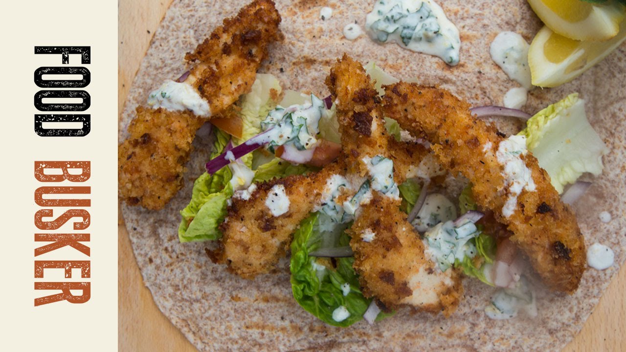 Crunchy chicken goujons with a herby dip | Jamie's Food Revolution | John Quilter