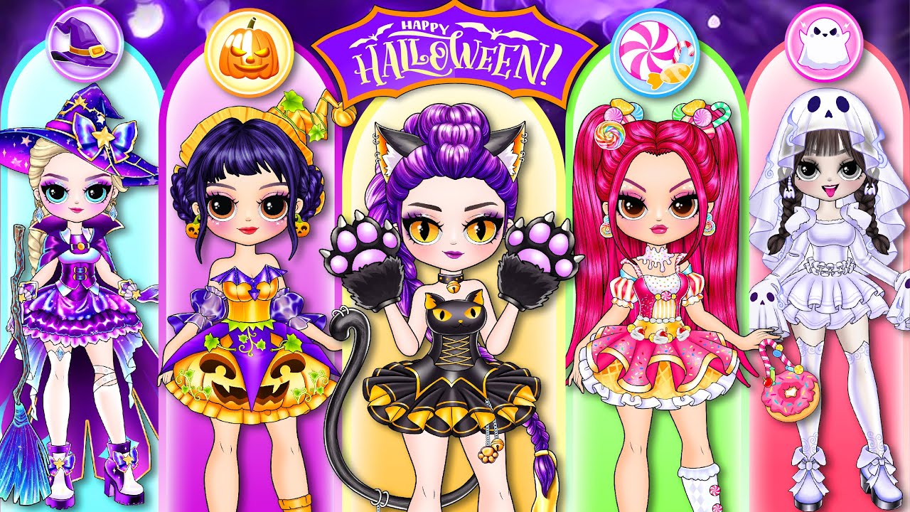 K-Pop Demon Hunters: Rumi, Zoey & Mira Turn Into Halloween Fashion Glow Up!| DIY Fashion Paper Dolls