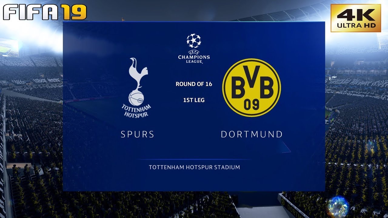FIFA 19 (PC) Tottenham vs Borussia Dortmund | UEFA CHAMPIONS LEAGUE ROUND OF 16 | 13/2/2019