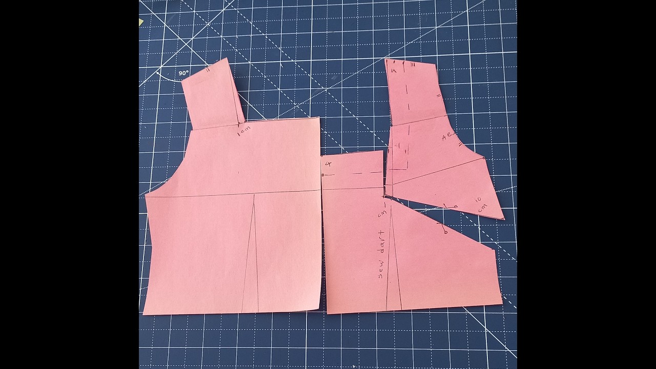 How to draft a square neckline blouse #sewingpatterns#darttransfer