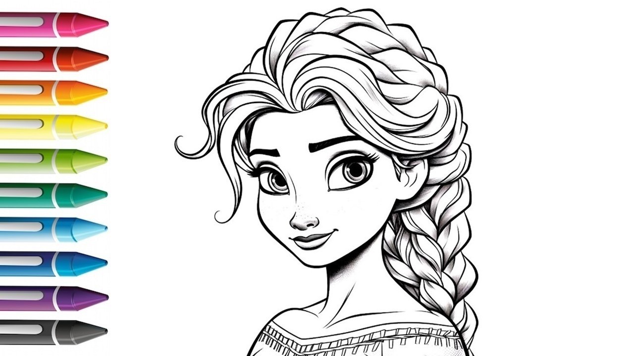 How To Draw Elsa Drawing, Panting And Coloring For Kids And Toddlers | Let's Draw Together