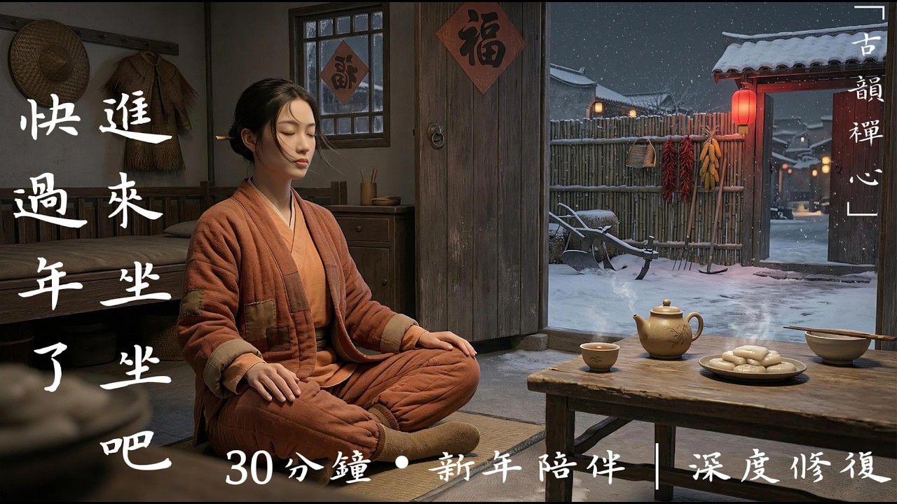 [新年陪伴・30分鐘新中式古樂] 在歲末農家柴門裡，找回生命最質樸的平靜｜心流修復・擺脫內耗・《庭靜歲安》｜Relaxation & Mindfulness