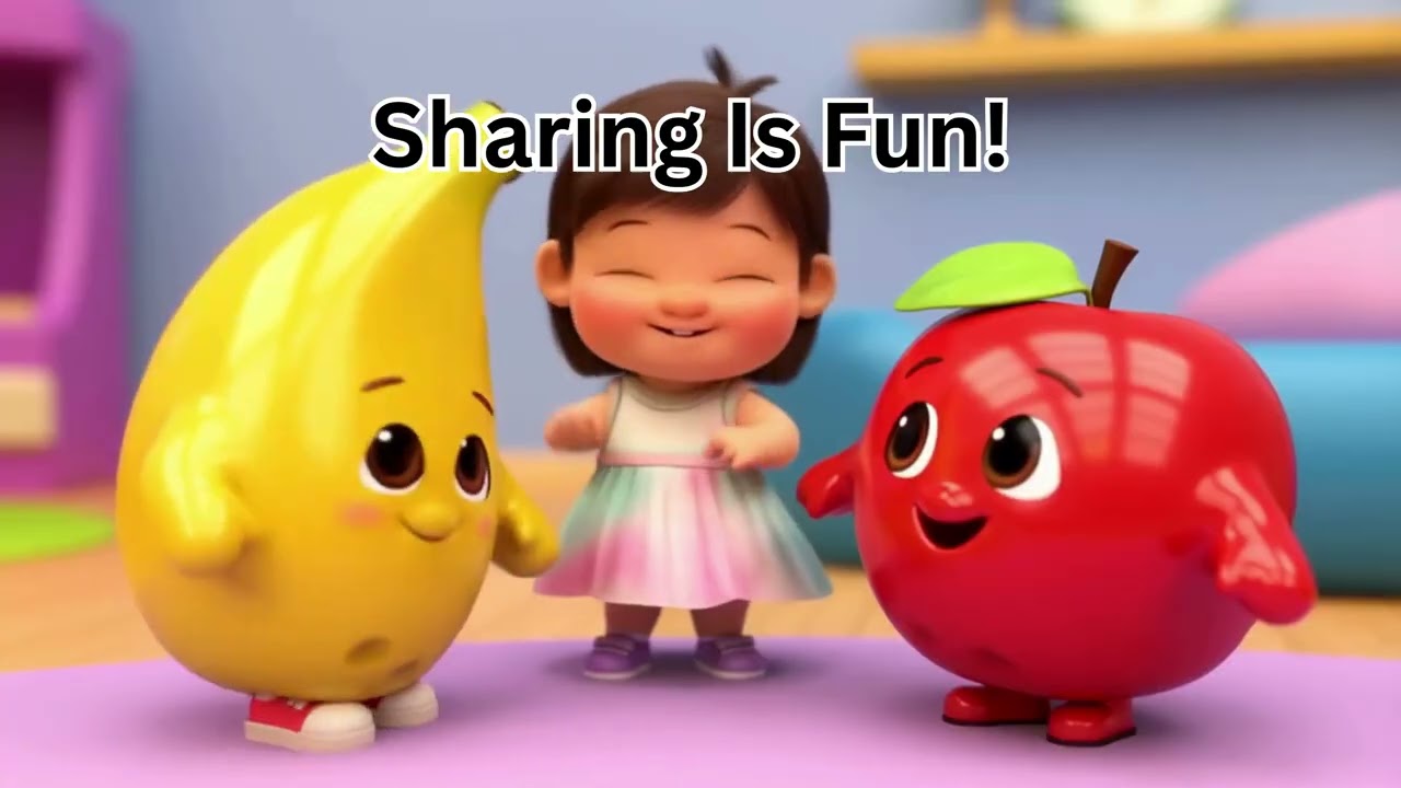 Sharing Is Fun! 🍎 Sweet Kids Song Sung by Children | Preschool Music