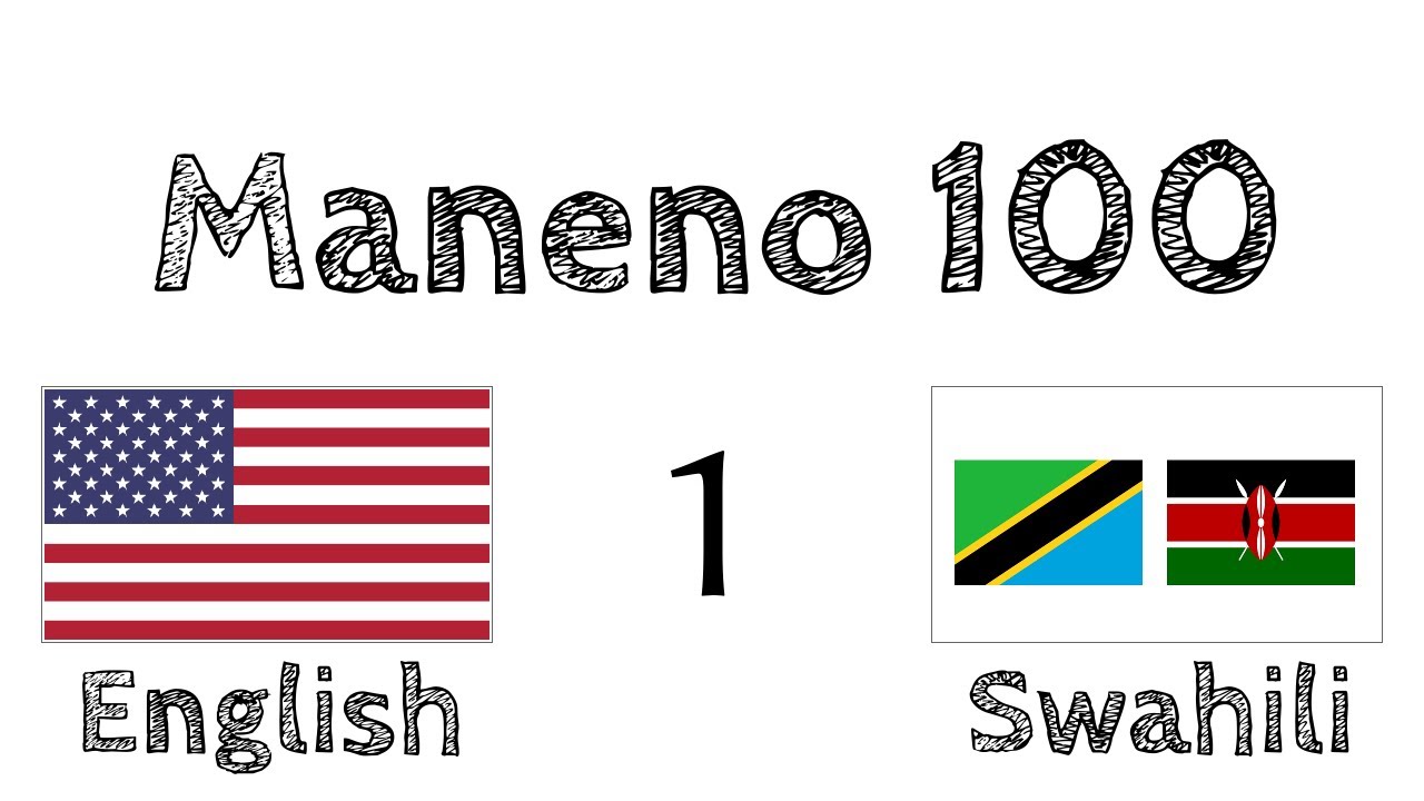 Maneno 100 - Kiingereza - Kiswahili (100-1)
