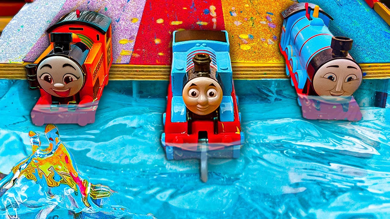 Looking for Thomas & Friends toys | Thomas The Train & Friends swimming covered in paint!
