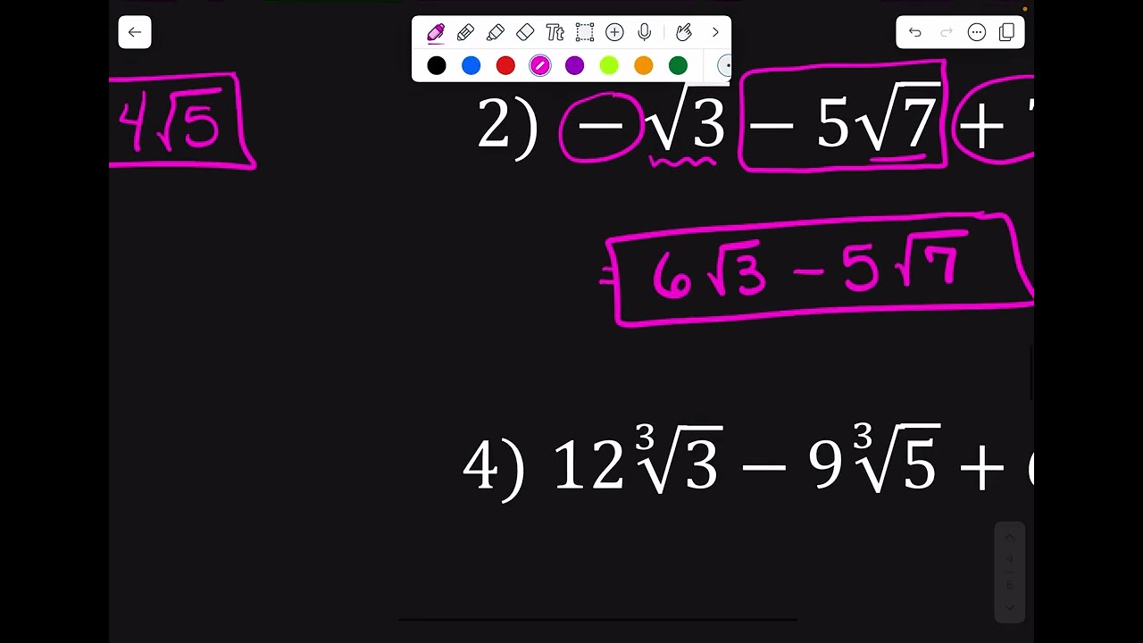 A25 Sec  8 6 D1 Adding and Subtracting Radicals