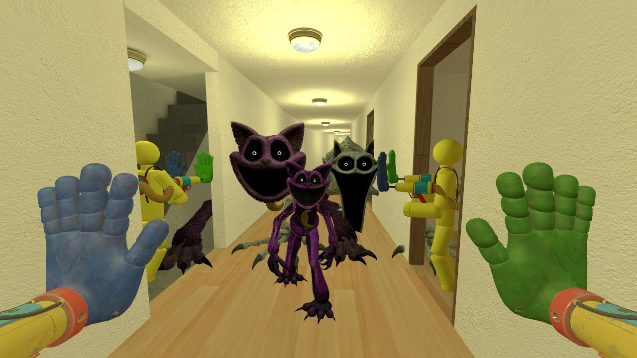 CATS FAMILY! CatNap & Nightmare CatNap & Mini CatNap Chase 100 Players in Liminal Hotel in Gmod