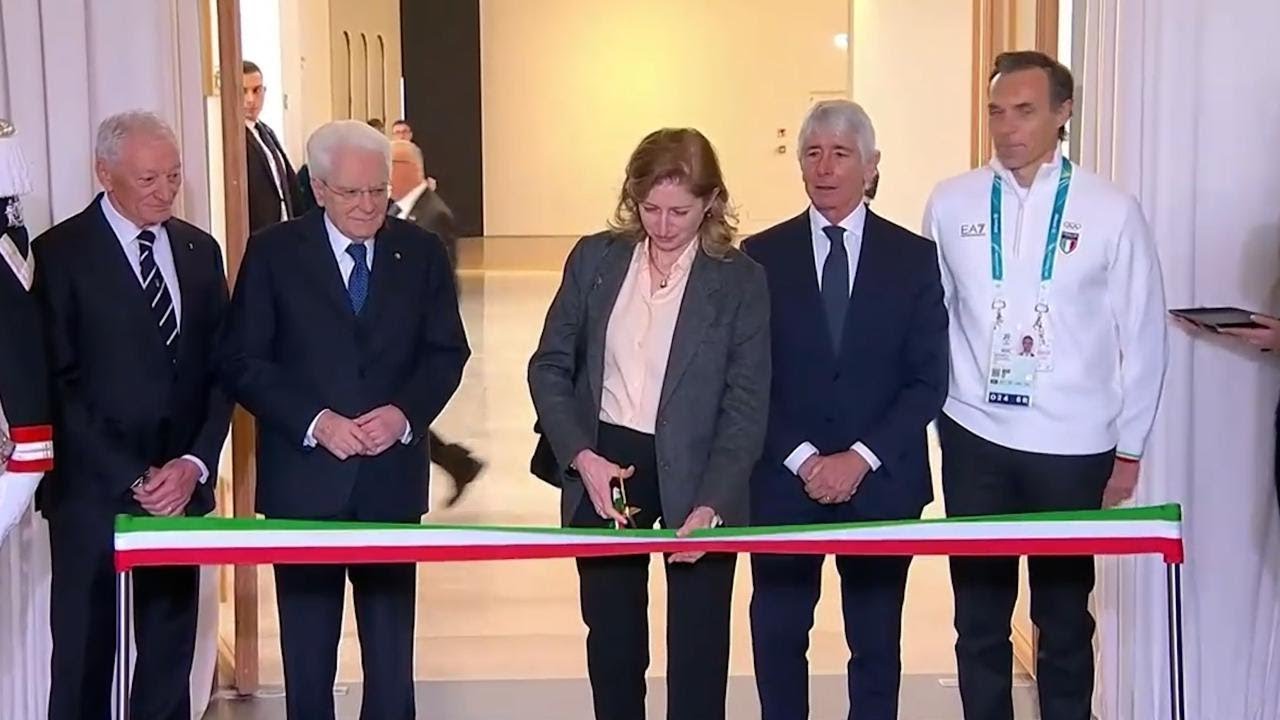 MATTARELLA inaugura CASA ITALIA: il taglio del nastro con la figlia Laura