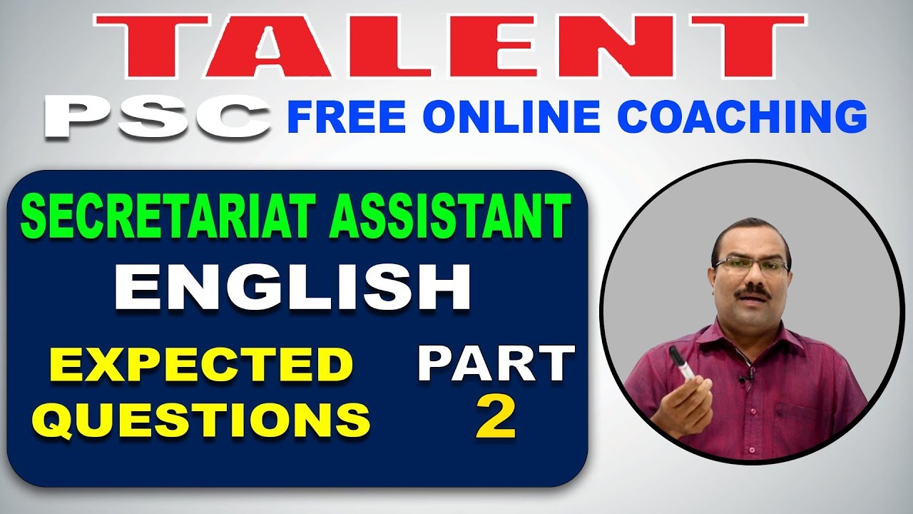 KERALA PSC | Degree Level |  Secretariat Assistant | ENGLISH | EXPECTED QUESTIONS- 2