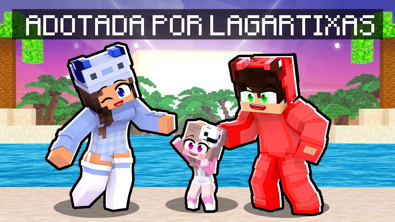 LAYSA foi ADOTADA pela FAMILIA de LAGARTIXAS no MINECRAFt