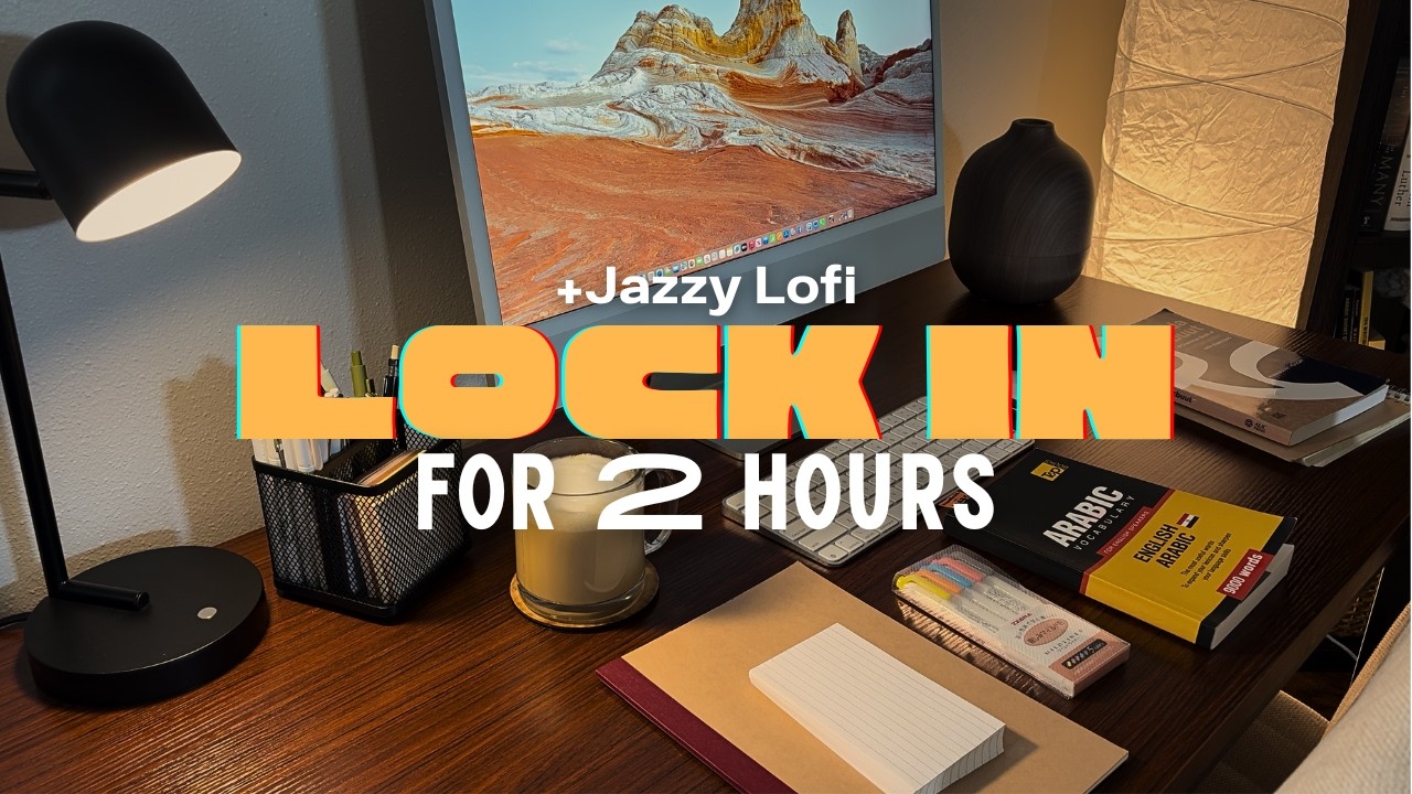 2 Hour | PRODUCTIVE Study with Me ft. Jazzy Lofi | Pomodoro 25/5