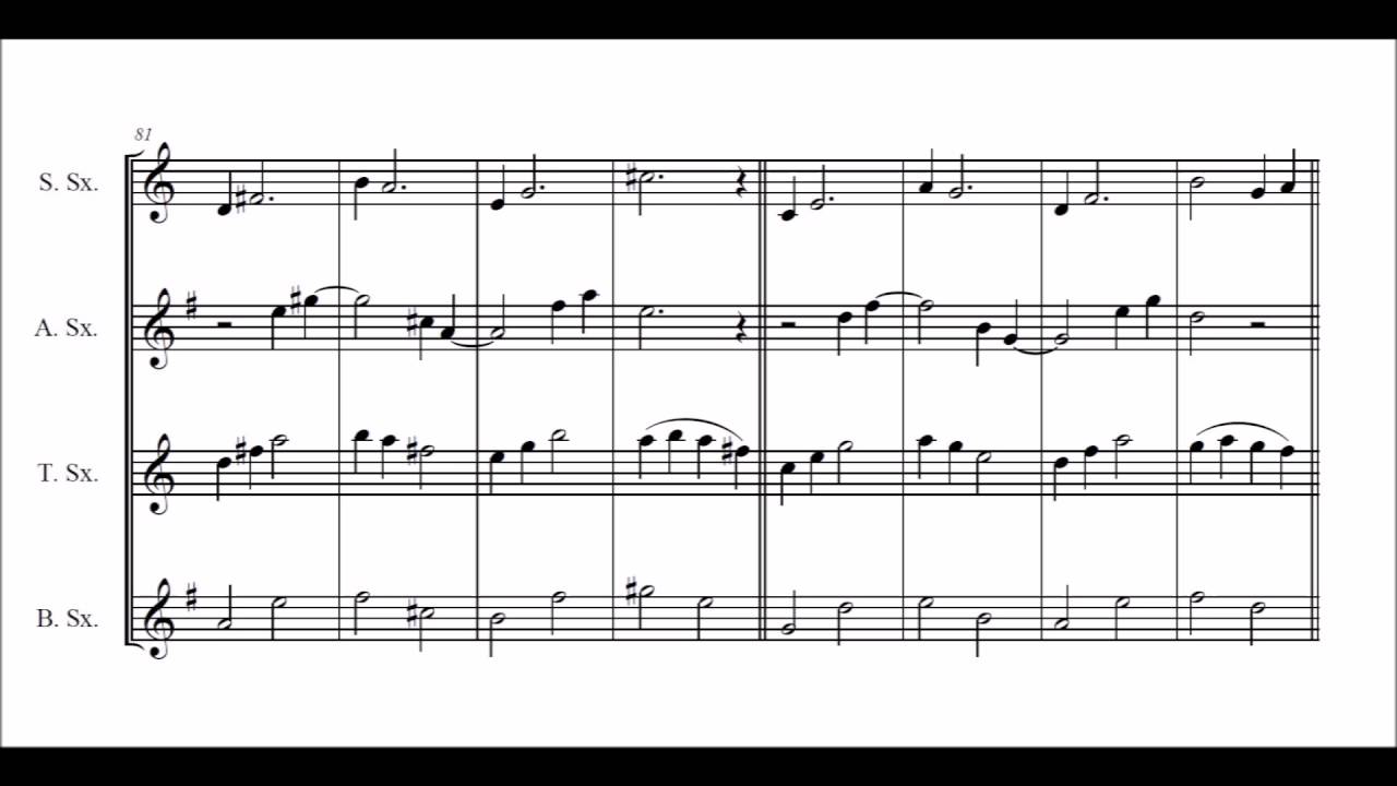 Mr Sandman for saxophone quartet