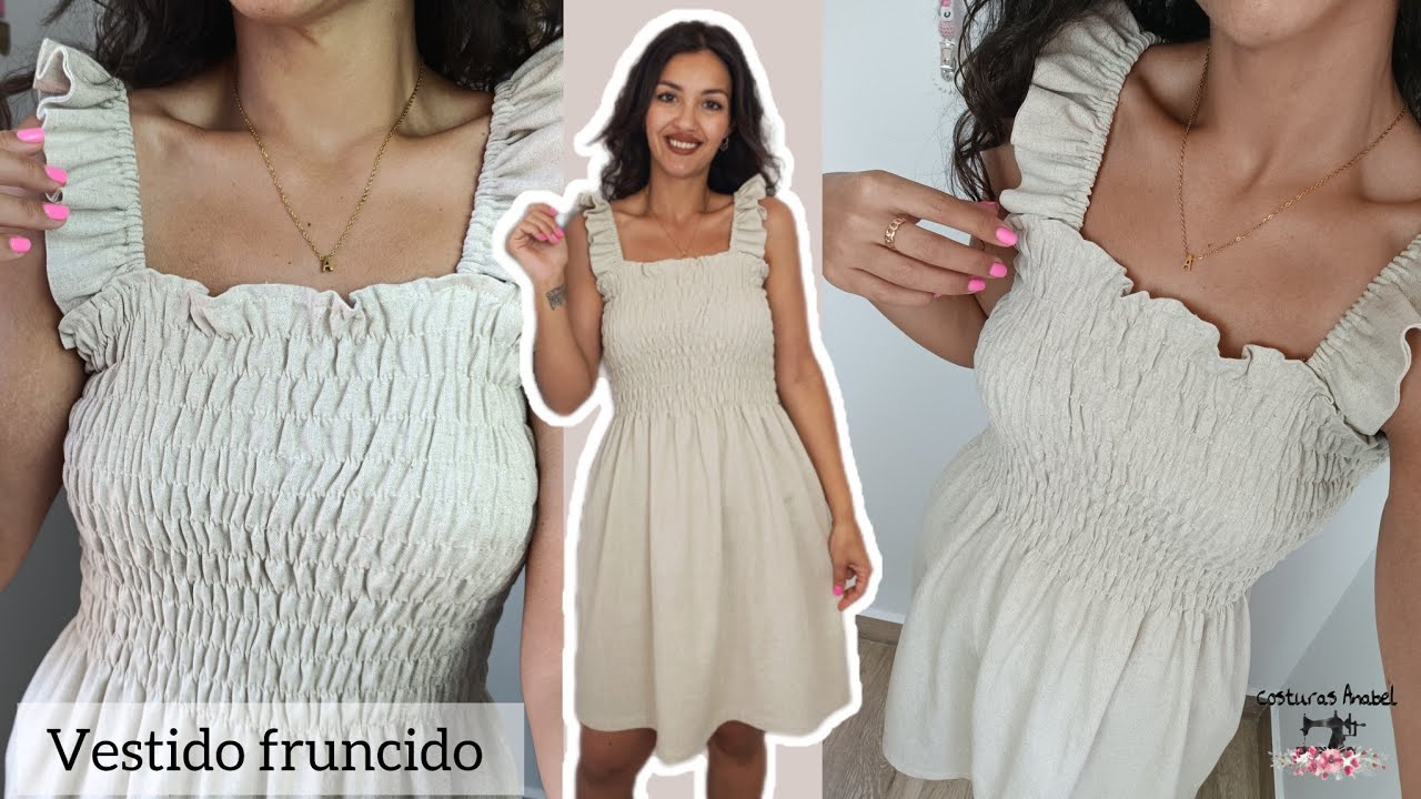 Cómo hacer un vestido fruncido 🧵| Súper fácil 😊 #coser #diy