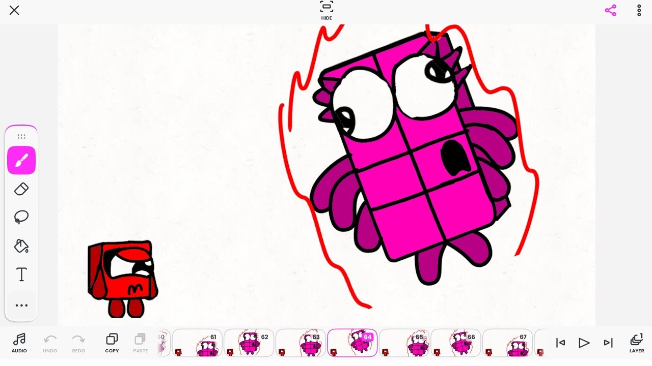 Numberblock One Electric Power Eight Divided Into Ones | Making Animation In Flipaclip