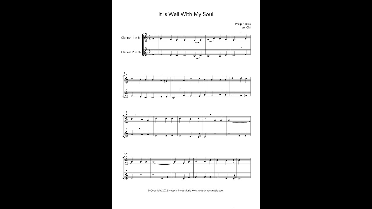 It is Well With My Soul (Clarinet Duet)