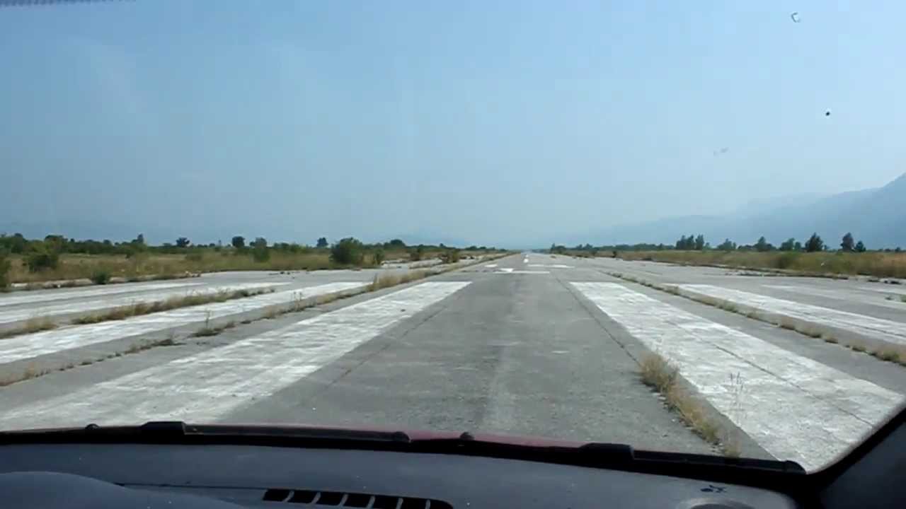 Željava Airbase - driving on the runway 14L