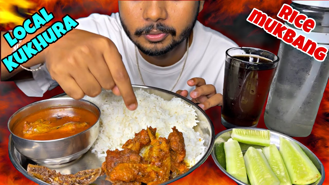 LOCAL KUKHRA AND RICE MUKBANG🥵❤️// PRADEEP DARNAL