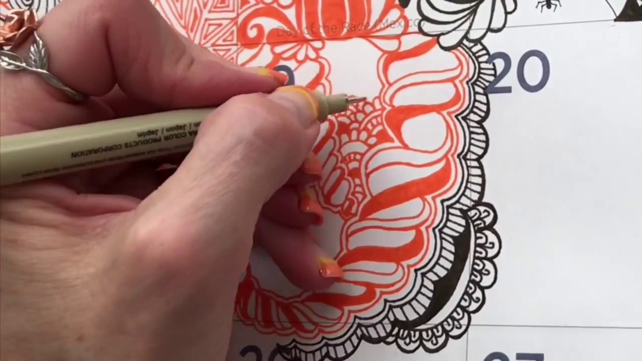 How to Zentangle Narwhal into my Zendoodle #Quigtangle for InkTober Day 19