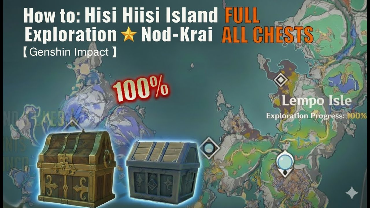 Hiisi Island 100% FULL Exploration  Nod-Krai ALL CHESTS Genshin Impact
