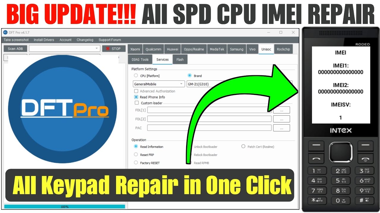 All SPD mobile imei repair DFT PRO | How To Change All Spd Feature Phone IMEI