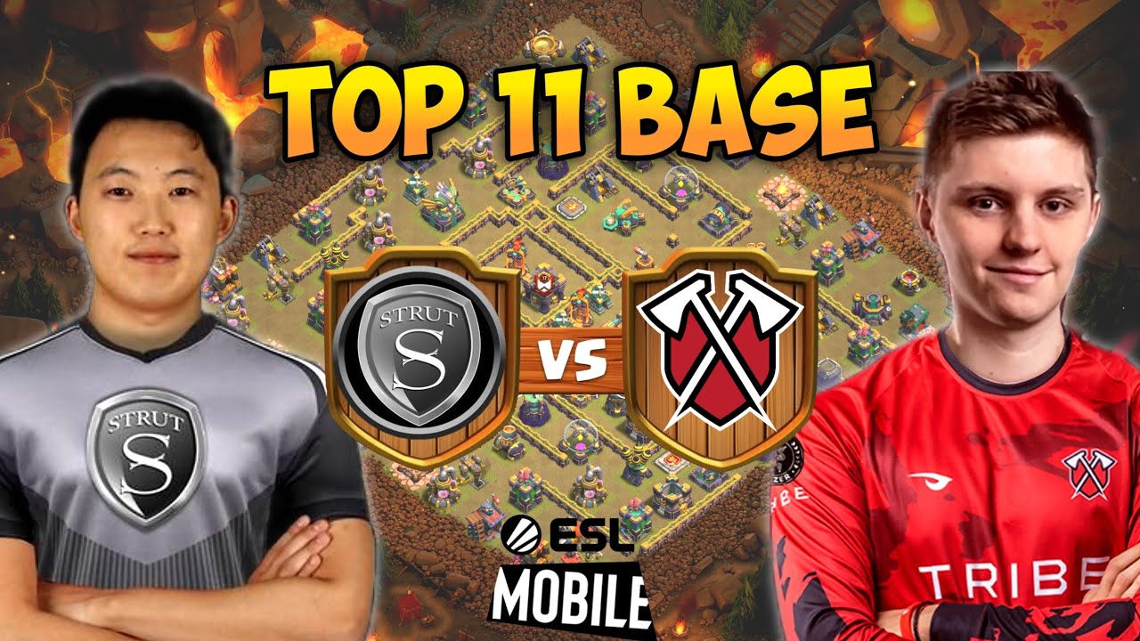 Top 11 TH14 War Base with Link | Strut Esports vs Tribe Gaming Bases | ESL Mobile
