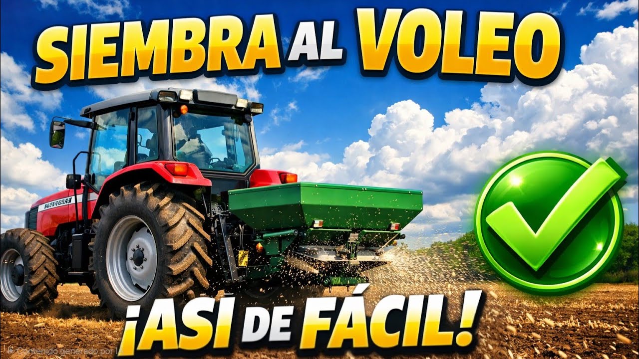 Siembra cebada al voleo FÁCIL: ¡Abonadora y rodillo en acción!