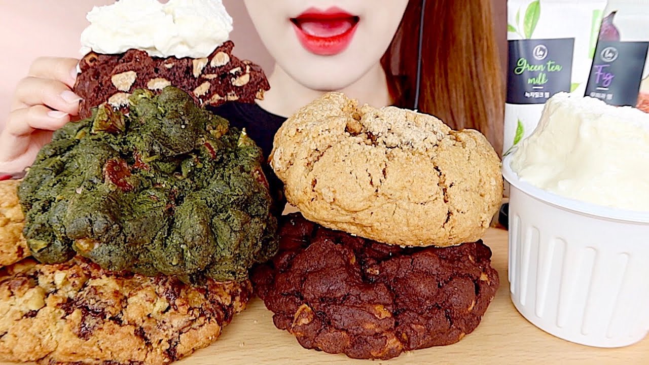 ASMR CRUNCH COOKIES MUKBANG 견과류 가득 쿠키 먹방 eating sounds