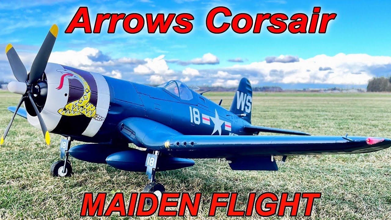 MAIDEN FLIGHT! Arrows F4U-4 Corsair 1100mm  #arrows #corsair #review