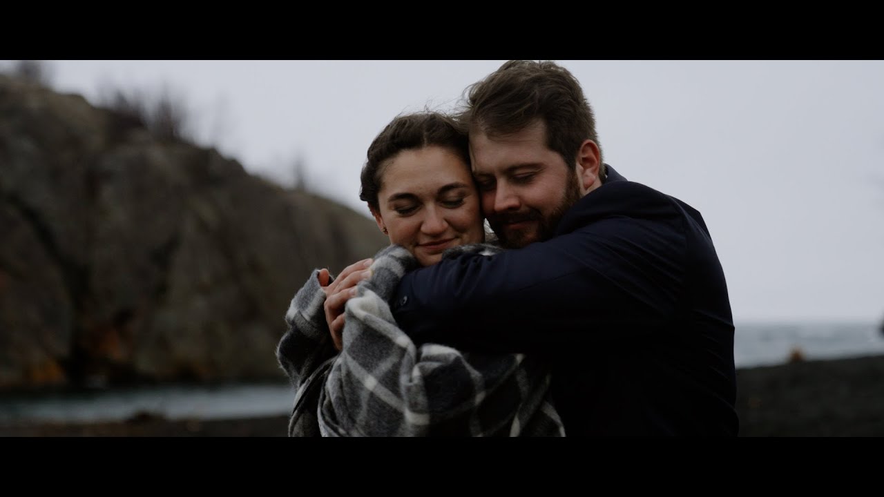 Stormy North Shore Airbnb Elopement at Black Sand Beach | Silver Bay, MN Elopement | Cynthia + Josh