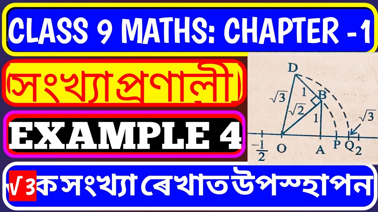 root 3 on number line Assamese | √3 on number line | class 9 maths example 4 | #class9thmaths #seba