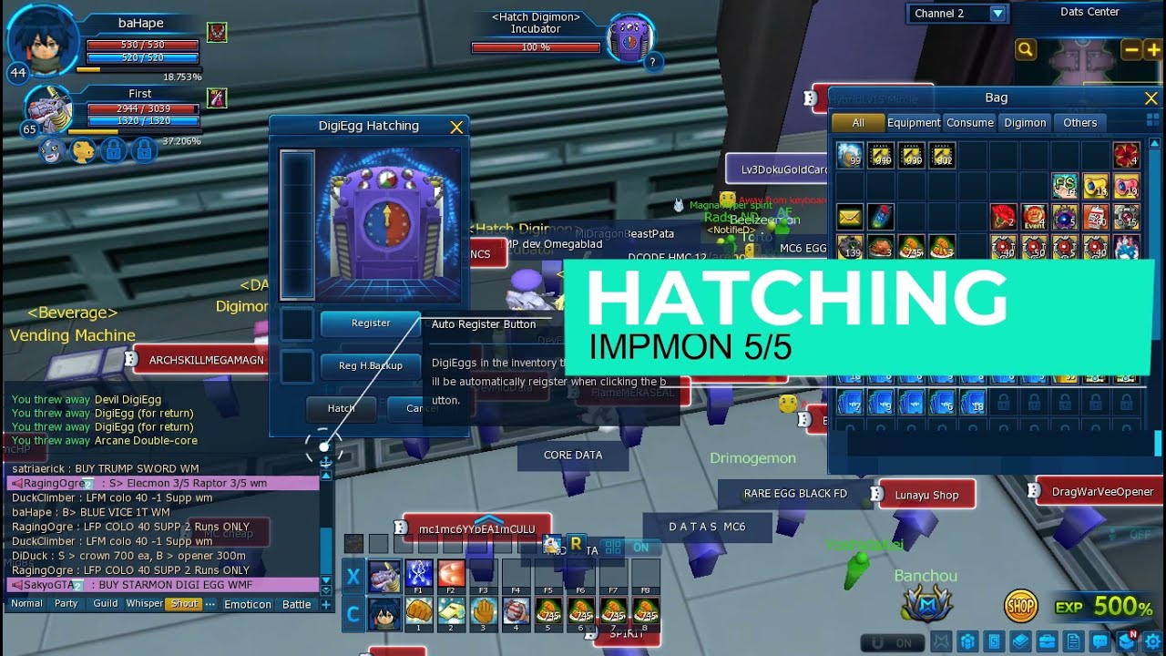 HATCH IMPMON 5/5 NORMAL EGG | DIGIMON MASTER ONLINE | SERVER OMEGAMON