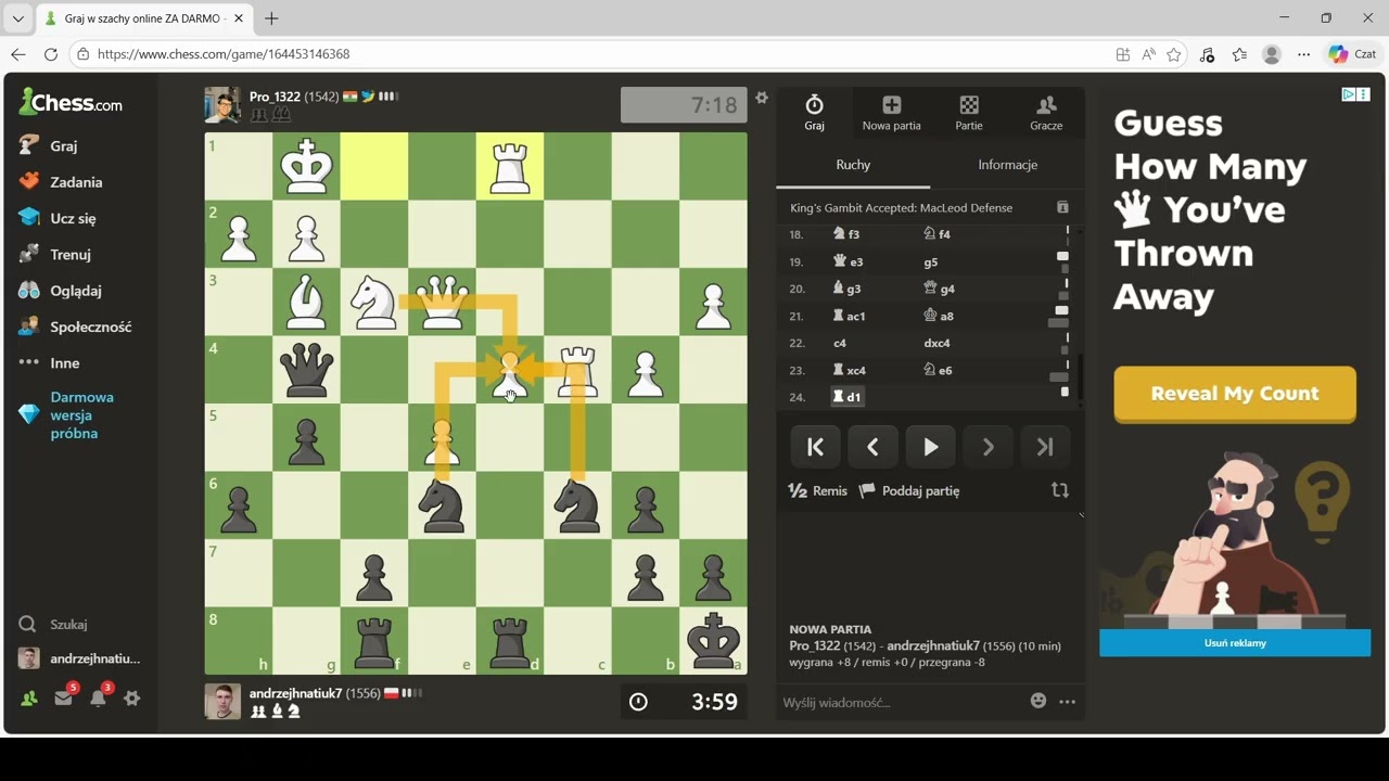 Droga do 1600 elo, chess.com #33