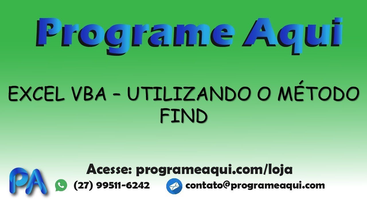 EXCEL VBA - UTILIZANDO O MÉTODO FIND