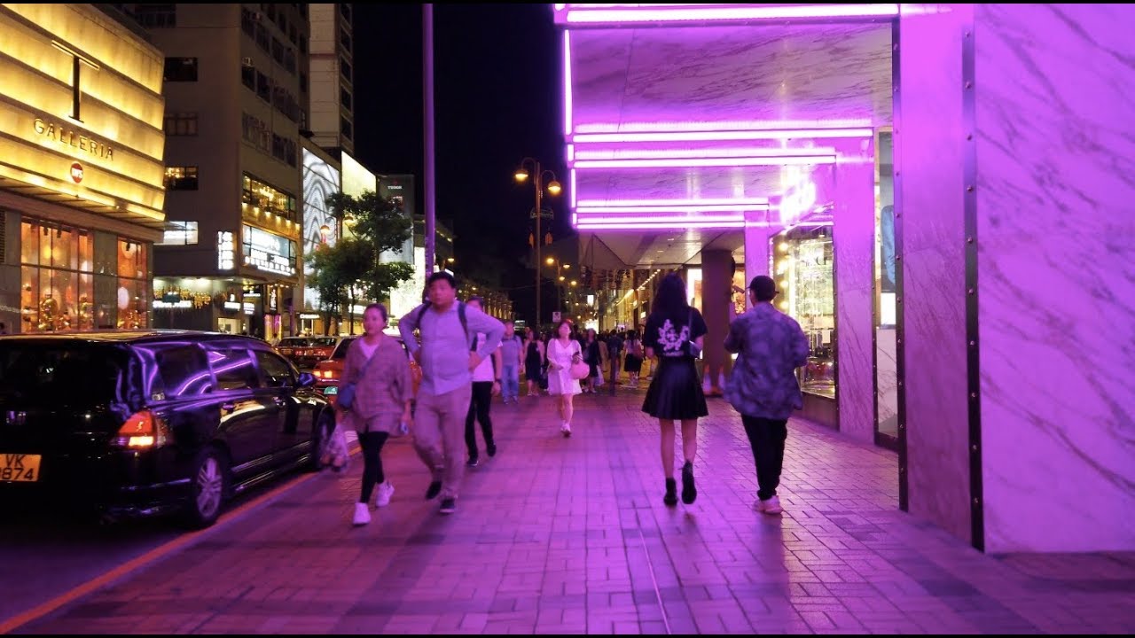 【4K】Night Walk at Tsim Sha Tsui, Hong Kong |  Canton road, Star Ferry Pier, Light of Symphony