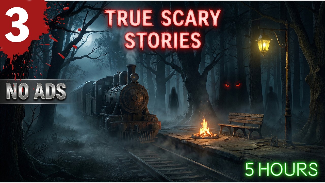 🔴 NO ADS 🔴 5 HOURS of TRUE Scary Stories for Sleep | 4K Ultra HD | Rain Sounds #3