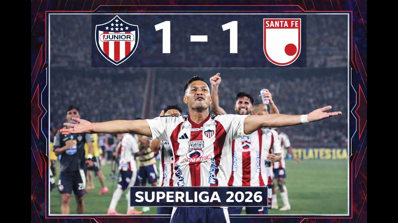 Final al rojo vivo: Junior y Santa Fe igualaron 1-1 y dejaron la Superliga abierta