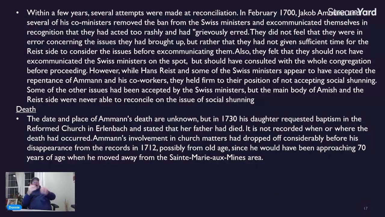 Heroes Of The Faith Jakob Amman Father of The Amish