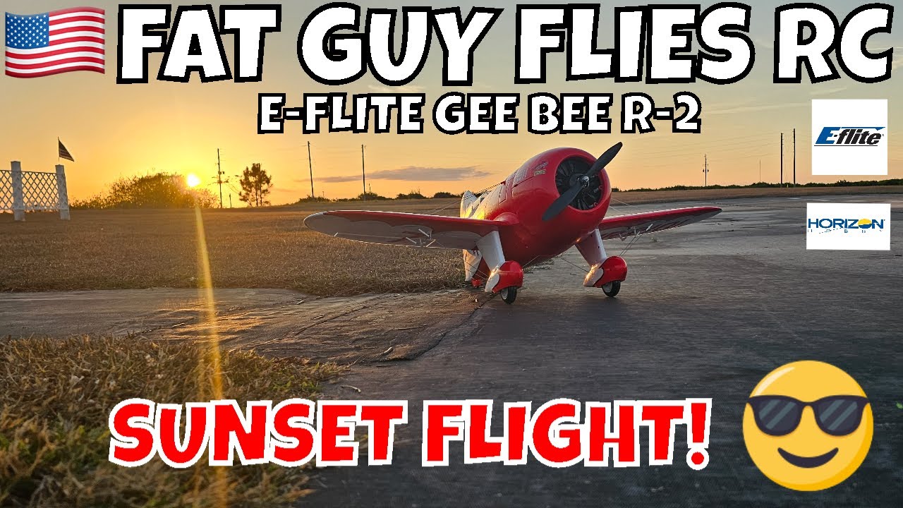 E-FLITE GEE BEE R2 SUN SET FLIGHT! by FGFRC #aviation #rc #airplane